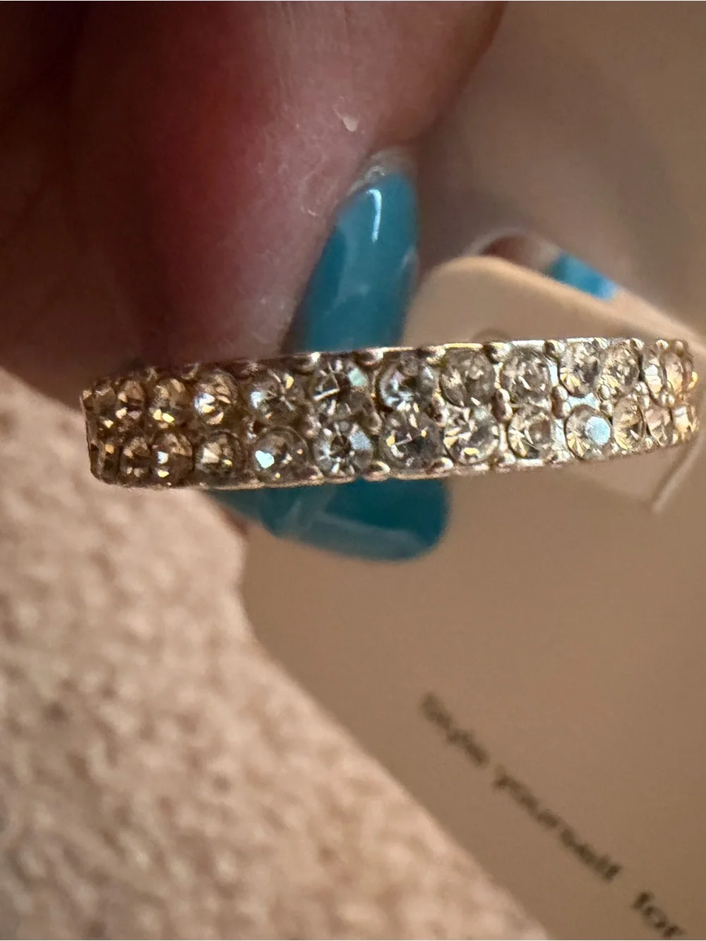 Park Lane Silver Tone Rhinestone Half Hoop Earrings Clear Crystal Signed